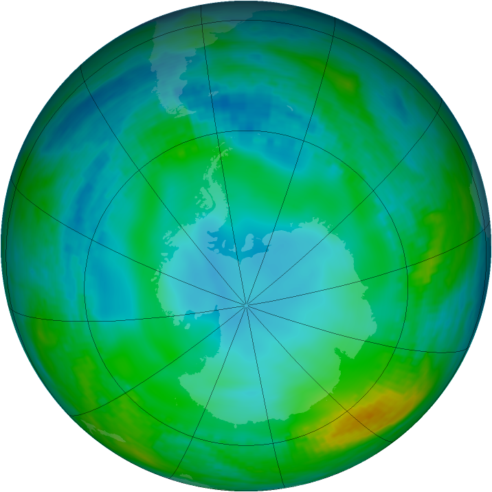 Antarctic ozone map for 02 June 1989